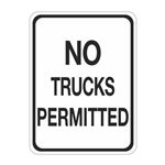 No Trucks Permitted Sign   18 x 24